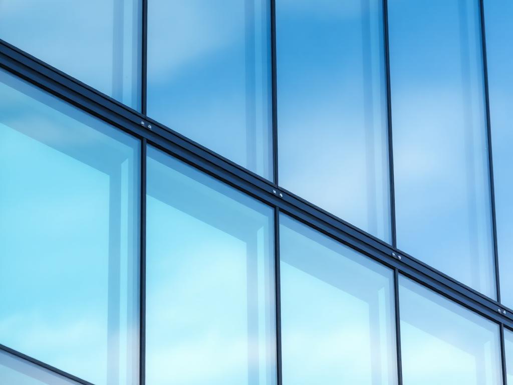 Low-E coated glass facade